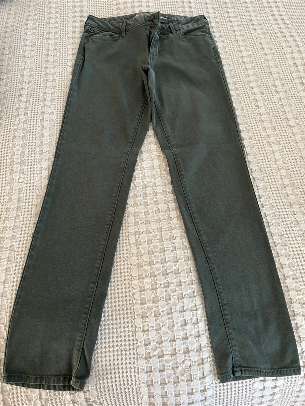 Eddie Bauer Women’s Slim Straight Jeans in Dark Olive